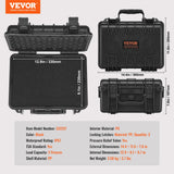 Storage Boxes: VEVOR Hard Pistol Cases with Pre-cut PU Foam, Waterproof & Dustproof Hard Gun Case for 2 Pistol, 14.1×11.5×7.6 in Lockable Pistol Case, Black