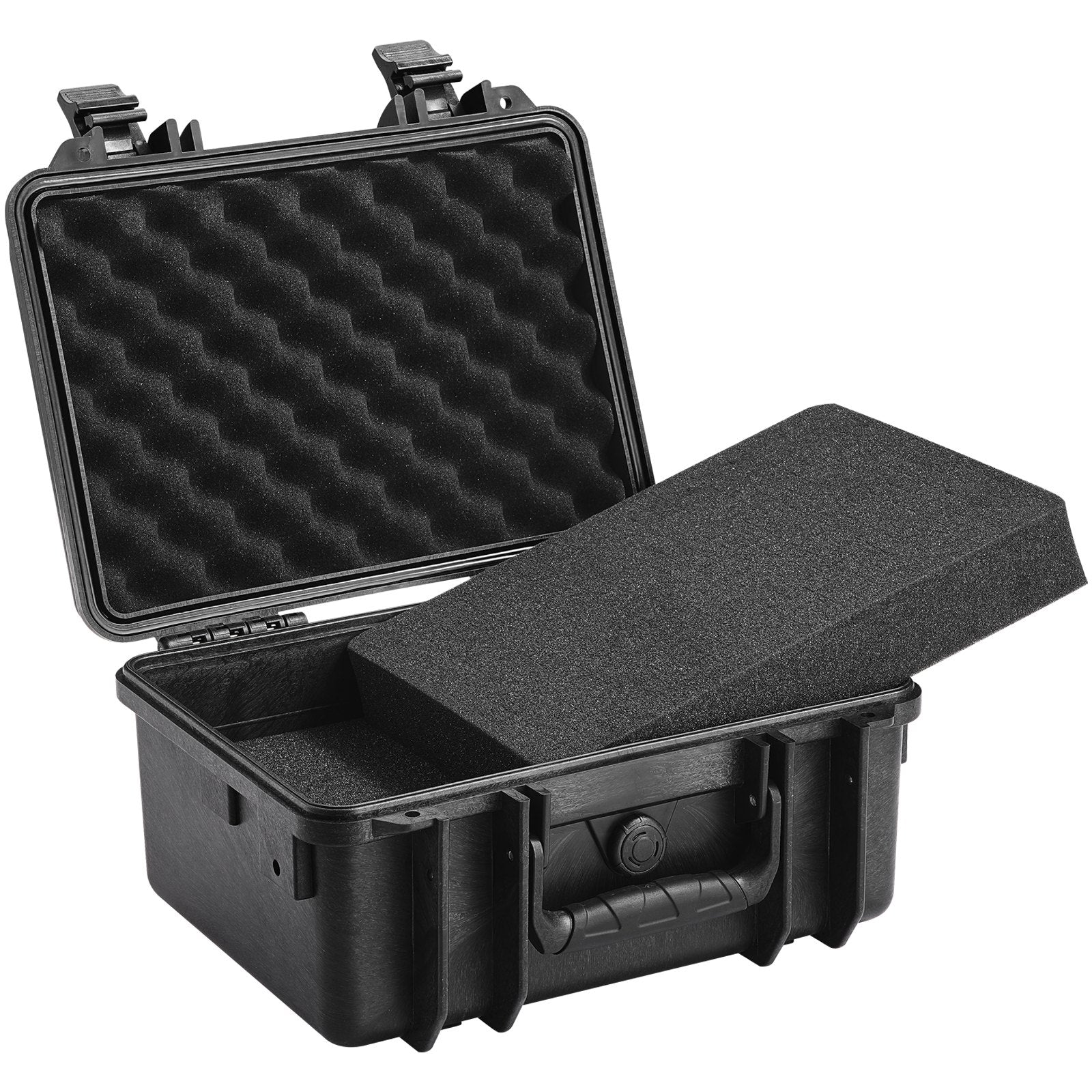 Storage Boxes: VEVOR Hard Pistol Cases with Pre-cut PU Foam, Waterproof & Dustproof Hard Gun Case for 2 Pistol, 14.1×11.5×7.6 in Lockable Pistol Case, Black