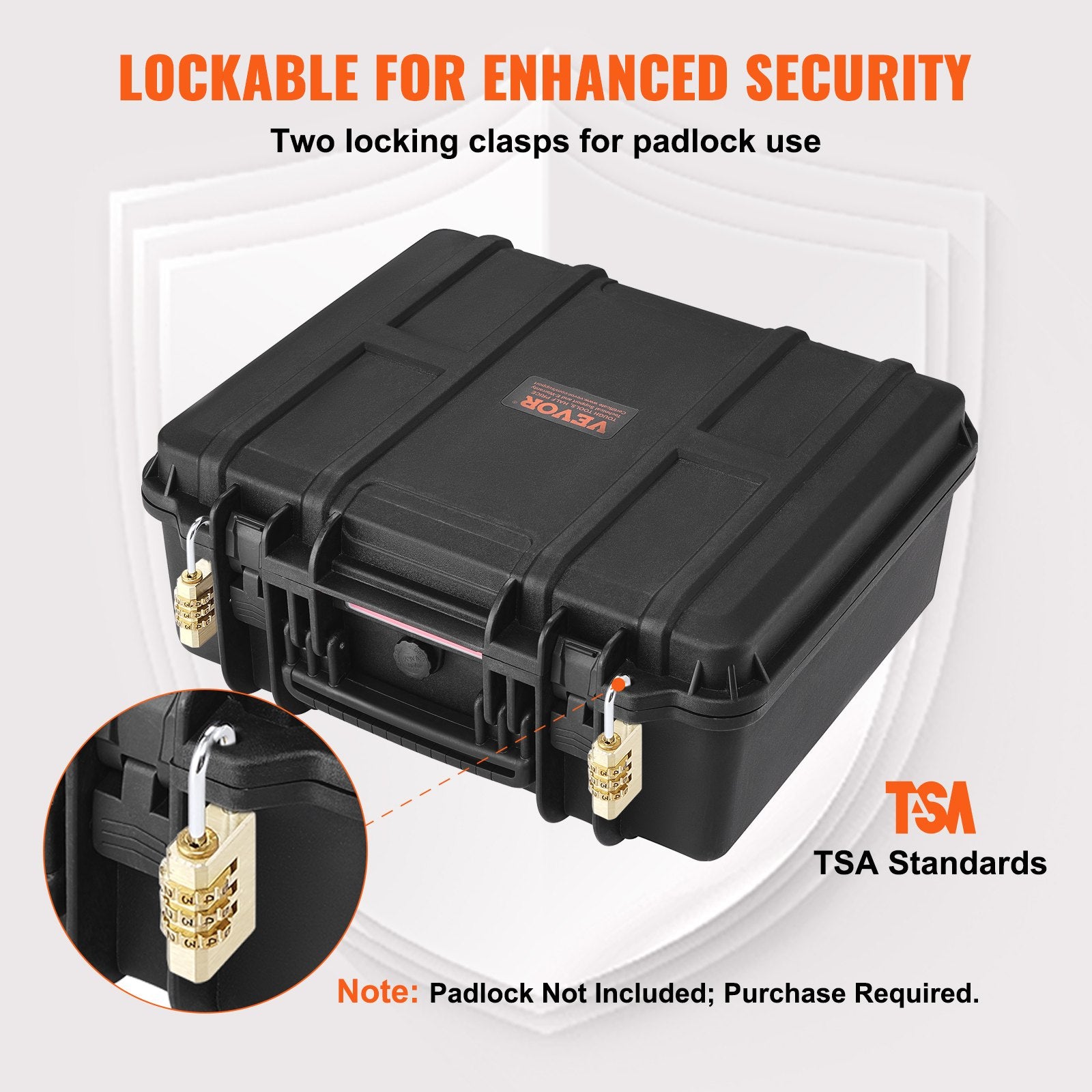 Storage Boxes: VEVOR Hard Pistol Cases with Pre-cut Lining Lockable Pistol Case for 6 Pistol
