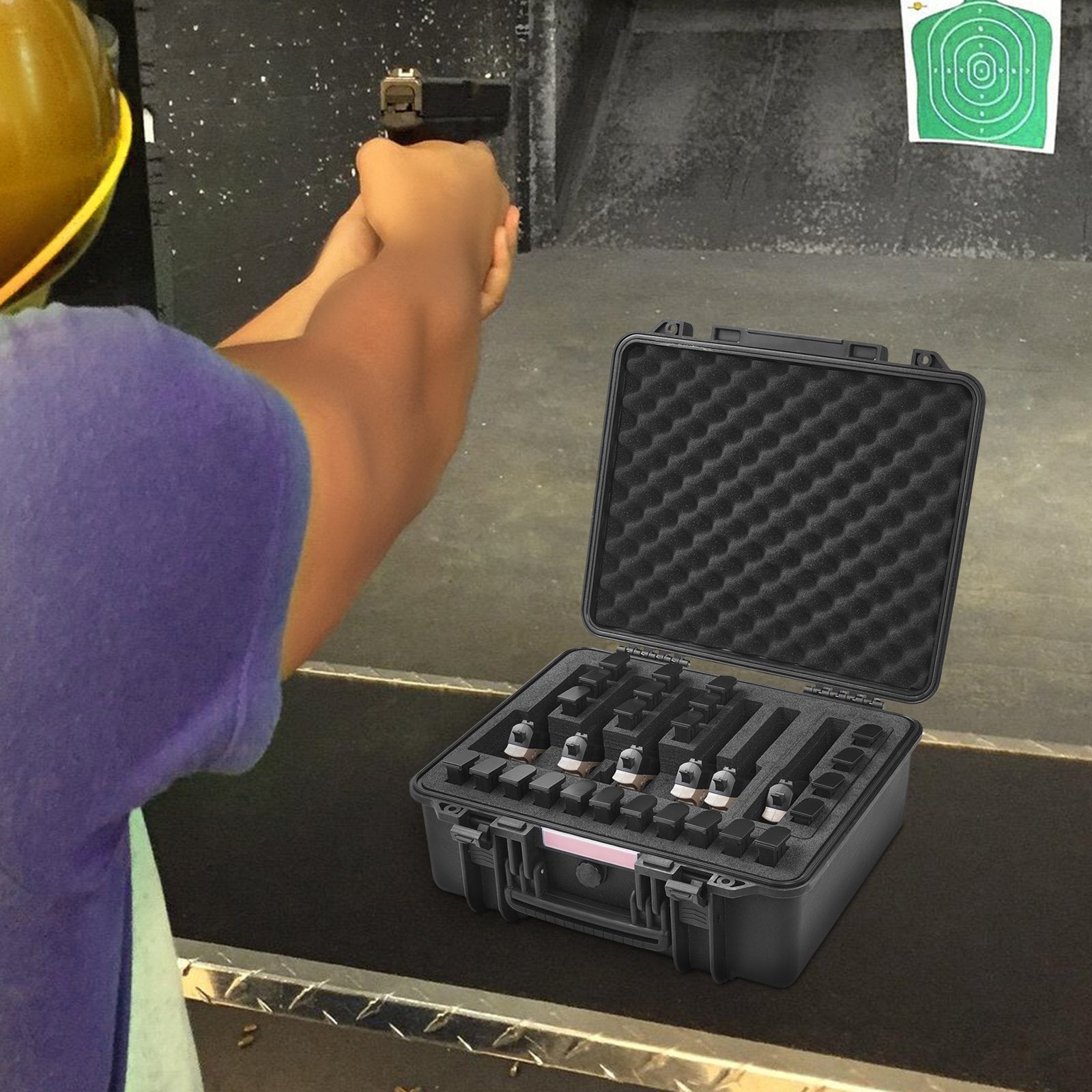 Storage Boxes: VEVOR Hard Pistol Cases with Pre-cut Lining Lockable Pistol Case for 6 Pistol