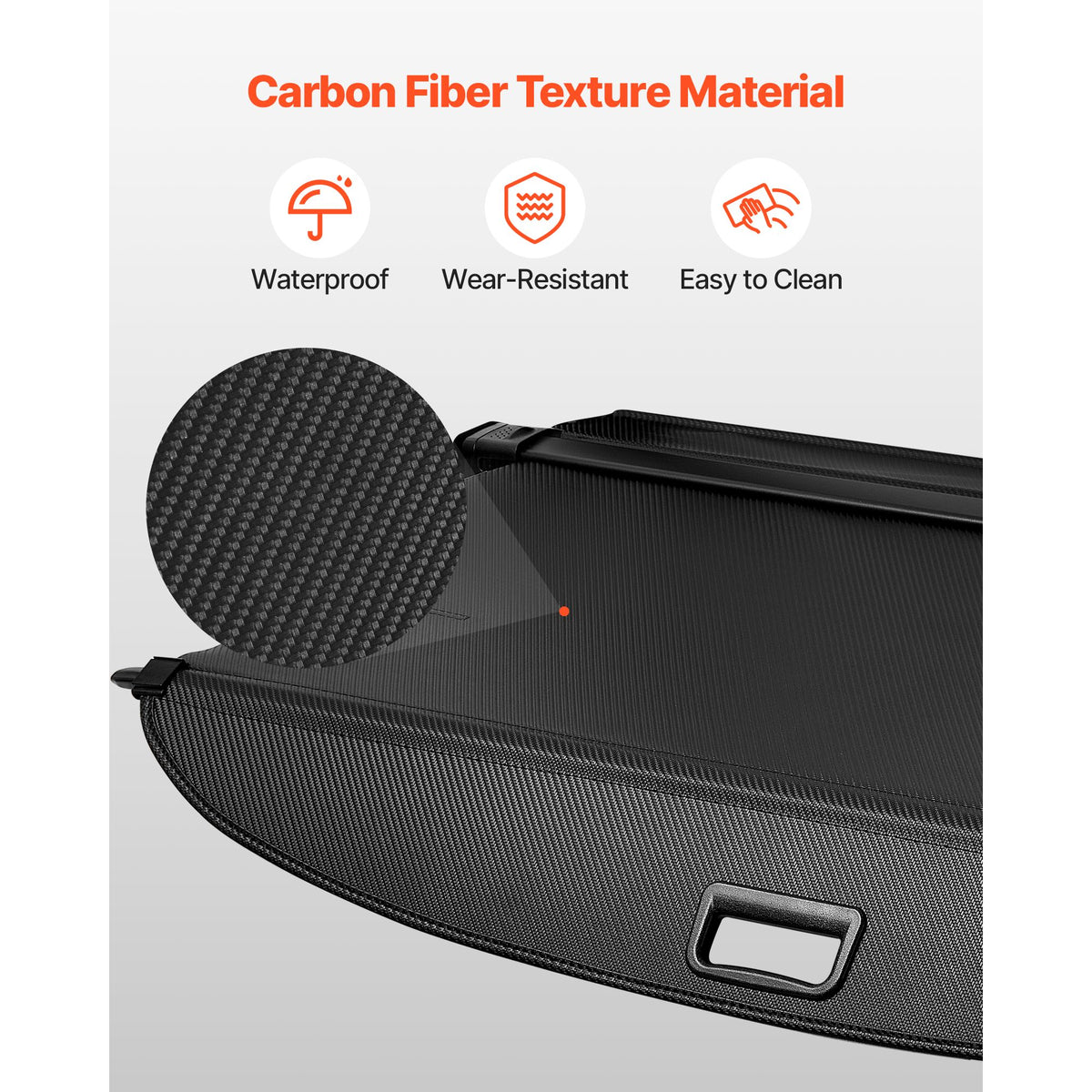 Retractable Cargo Cover, Carbon Fiber Texture Trunk Cover, Anti-Peeping Luggage Privacy Shield, Seamless Fixation Shade, Extended Version for GMC Terrain & Chevrolet Equinox 2018-2024 5-Seater