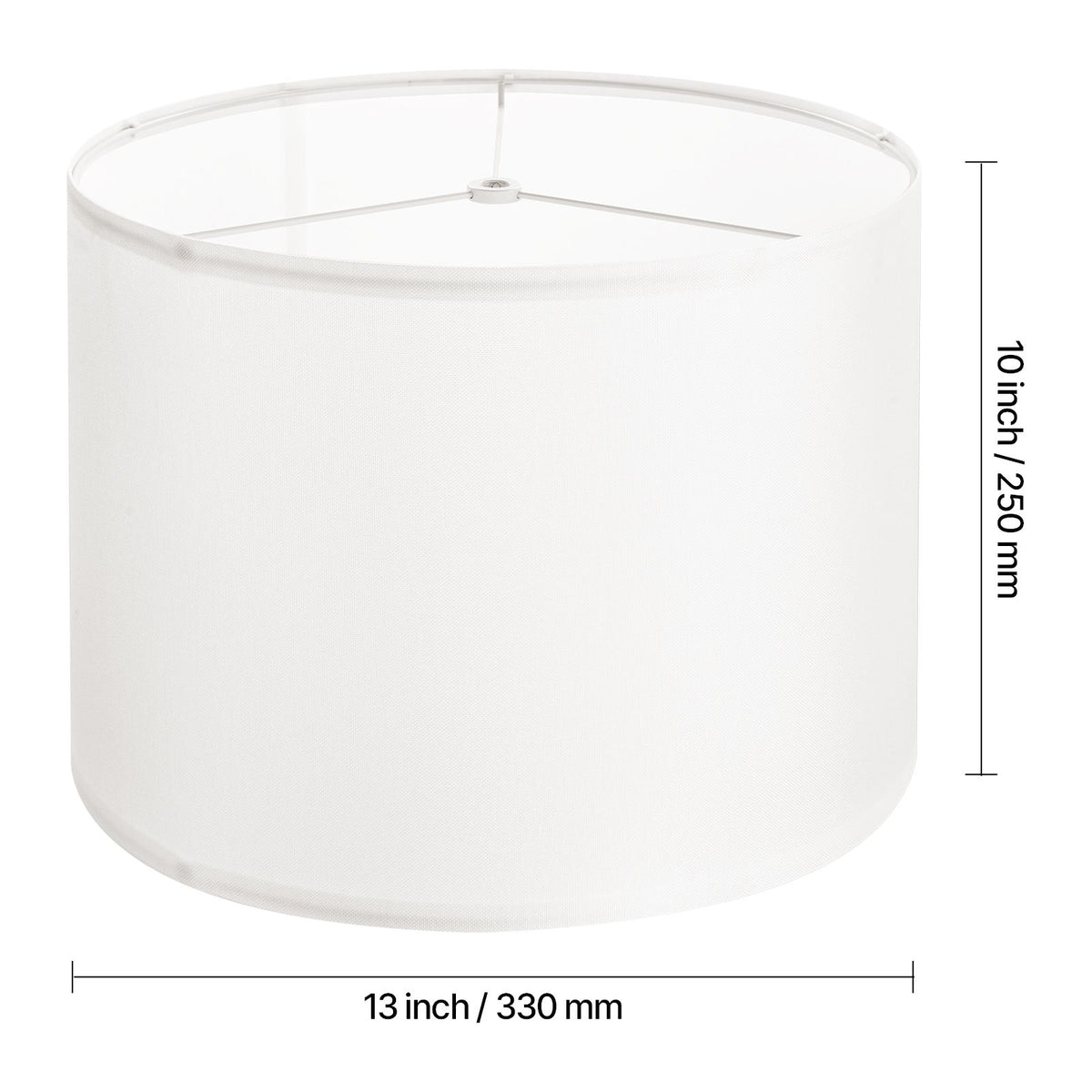 Drum Lamp Shade 2 Set, 33 cm Top x 33 cm Bottom x 25 cm High, Medium Drum Linen Lampshade, Replacement Lamp Shade for Table Lamps Floor Lamps Pendant Lights, Easy Assembly Required (Off-white)