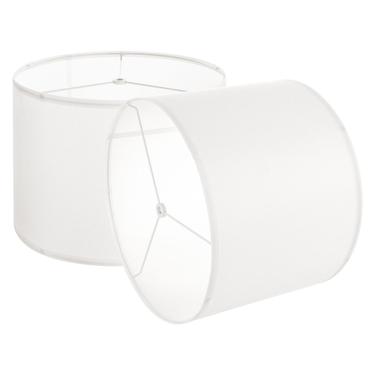 Drum Lamp Shade 2 Set, 33 cm Top x 33 cm Bottom x 25 cm High, Medium Drum Linen Lampshade, Replacement Lamp Shade for Table Lamps Floor Lamps Pendant Lights, Easy Assembly Required (Off-white)