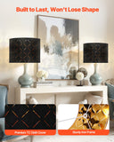 Mirrors: VEVOR Drum Lamp Shade 2 Set, 33 cm Top x 33 cm Bottom x 25 cm High, Medium Drum Lampshade with Harp, Replacement Lamp Shade for Table Lamps Floor Lamps Pendant Lights, Black Diamond Hollow Design