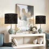 Mirrors: VEVOR Drum Lamp Shade 2 Set, 33 cm Top x 33 cm Bottom x 25 cm High, Medium Drum Lampshade with Harp, Replacement Lamp Shade for Table Lamps Floor Lamps Pendant Lights, Black Diamond Hollow Design