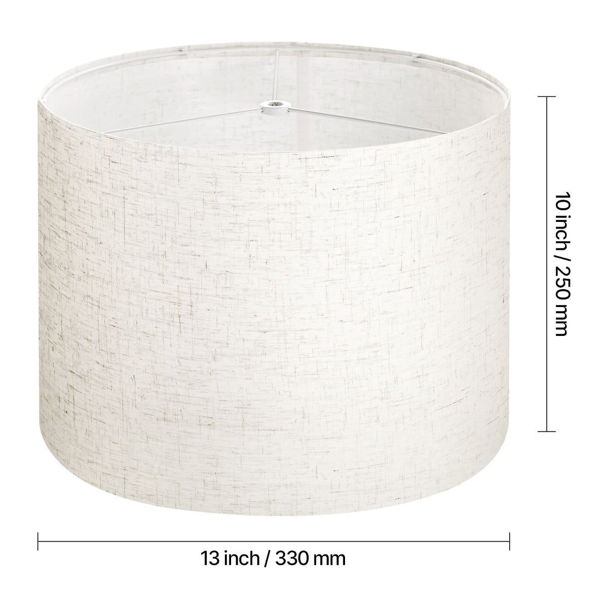 Drum Lamp Shade, 33 cm Top x 33 cm Bottom x 25 cm High, Medium Drum Linen Lampshade, Replacement Lamp Shade for Table Lamps Floor Lamps Pendant Lights, Easy Assembly Required (Light Linen)