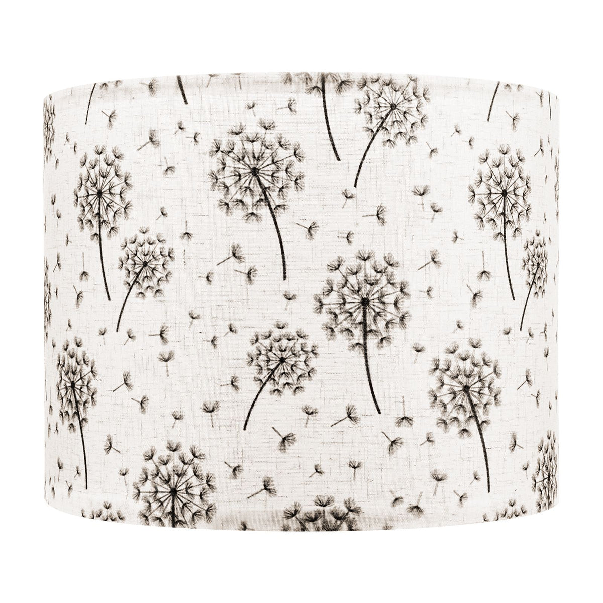 Drum Lamp Shade 2 Set, 33 cm Top x 33 cm Bottom x 25 cm High, Medium Drum Linen Lampshade, Replacement Lamp Shade for Table Lamps Floor Lamps, Easy Assembly Required (Light Dandelion Pattern)