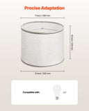 Table Lamps: VEVOR Lamp Shade 2 Set, 29 cm Top x 32 cm Bottom x 24.5 cm High (Spider Fitter), Medium Lampshade with Harp, Replacement Lamp Shade for Table & Floor Lamps Pendant Lights, Light Linen with Black Edge