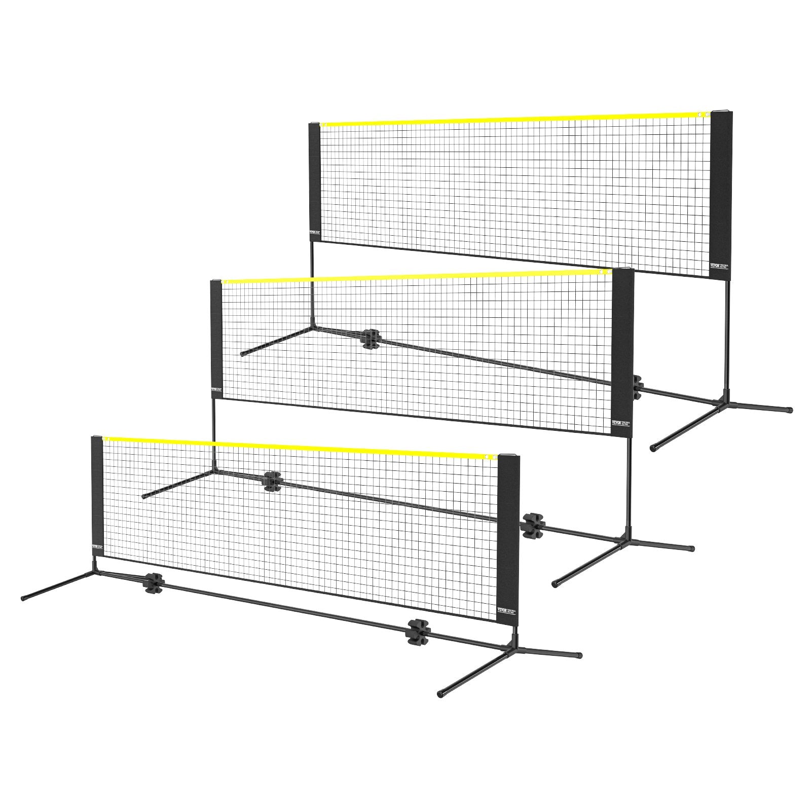 Outdoor Play Equipment: VEVOR Badminton Net, Height Adjustable Volleyball Net, 10ft Wide Foldable Pickleball Net, Portable Easy Setup Tennis Net Set with Poles, Stand and Carry Bag, for Kids Backyard Game Indoor Outdoor Use
