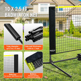 Outdoor Play Equipment: VEVOR Badminton Net, Height Adjustable Volleyball Net, 10ft Wide Foldable Pickleball Net, Portable Easy Setup Tennis Net Set with Poles, Stand and Carry Bag, for Kids Backyard Game Indoor Outdoor Use