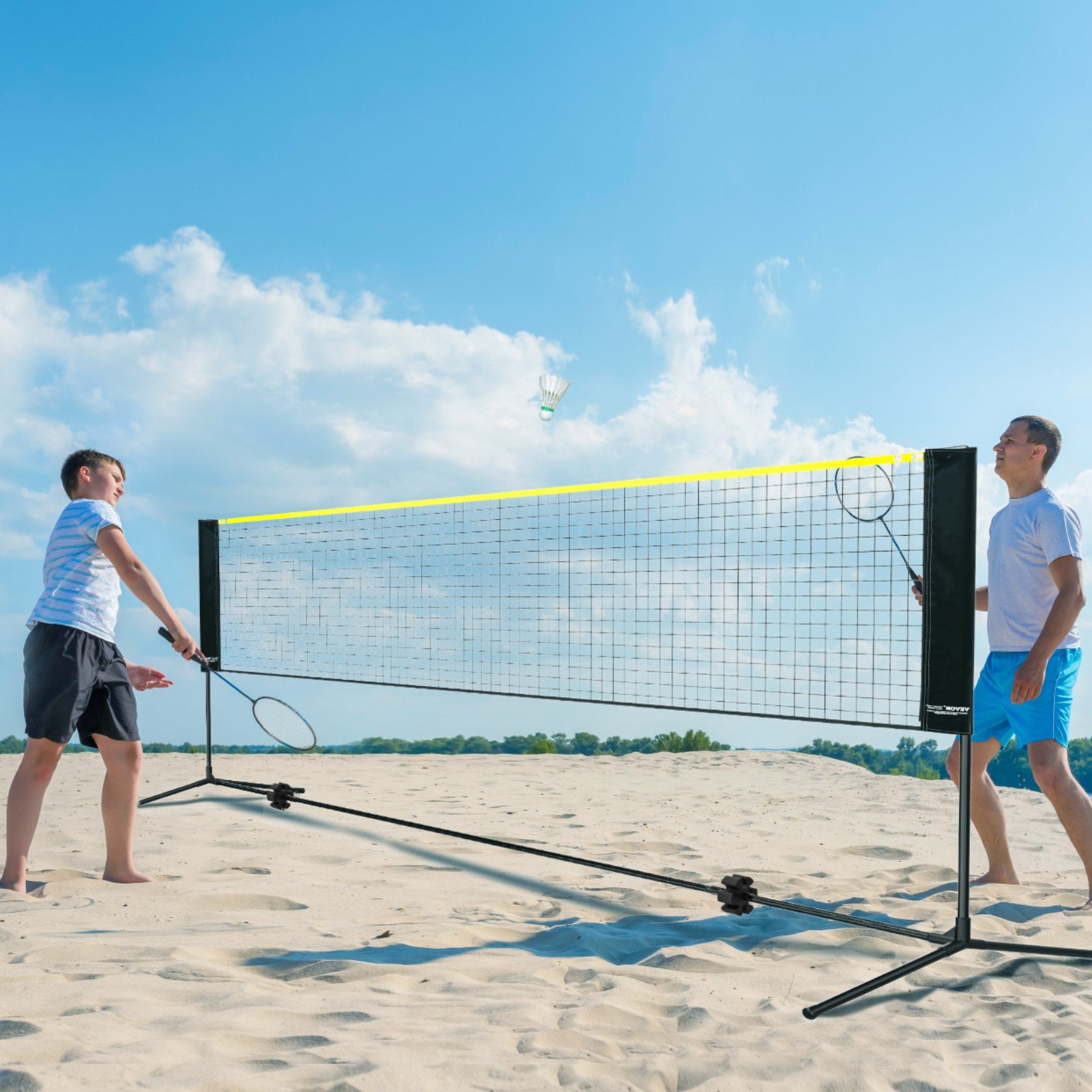 Outdoor Play Equipment: VEVOR Badminton Net, Height Adjustable Volleyball Net, 10ft Wide Foldable Pickleball Net, Portable Easy Setup Tennis Net Set with Poles, Stand and Carry Bag, for Kids Backyard Game Indoor Outdoor Use