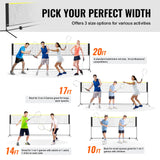 Outdoor Play Equipment: VEVOR Badminton Net, Height Adjustable Volleyball Net, 17ft Wide Foldable Pickleball Net, Portable Easy Setup Tennis Net Set with Poles, Stand and Carry Bag, for Kids Backyard Game Indoor Outdoor Use
