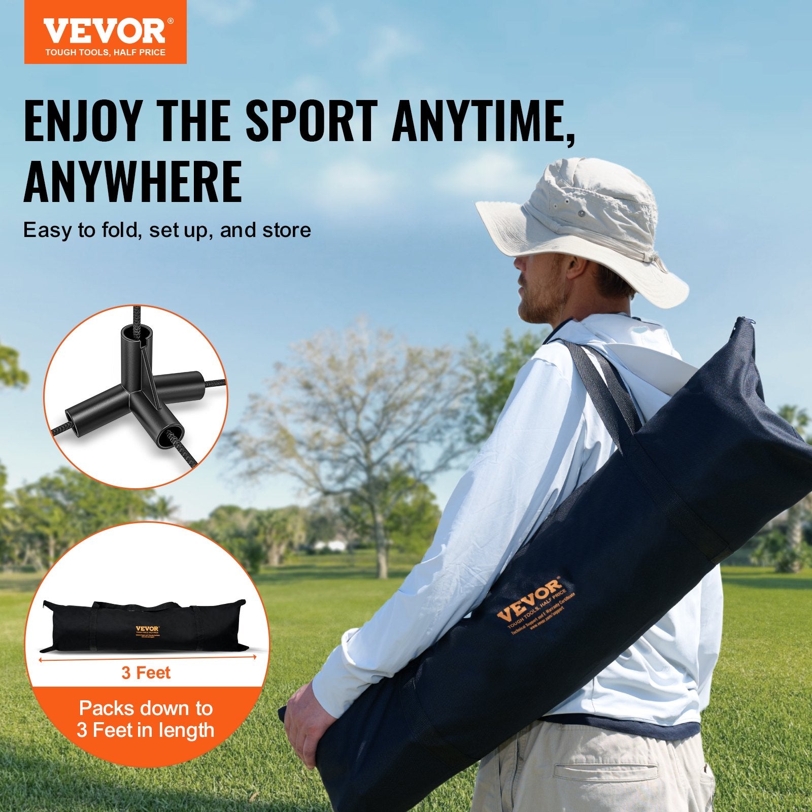 Outdoor Play Equipment: VEVOR 20ft Badminton Net Set Outdoor Portable Volleyball Pickleball Tennis Net