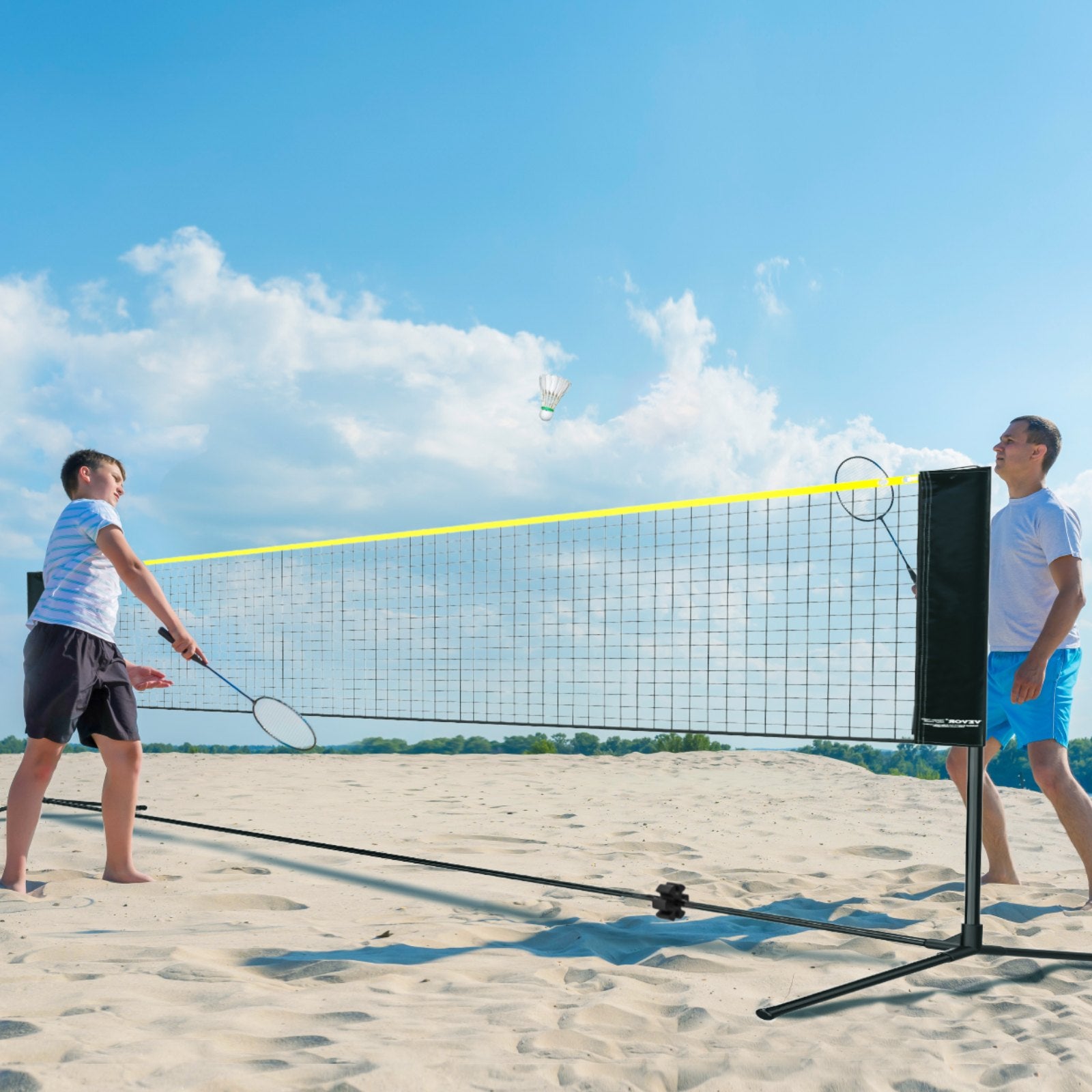Outdoor Play Equipment: VEVOR 20ft Badminton Net Set Outdoor Portable Volleyball Pickleball Tennis Net