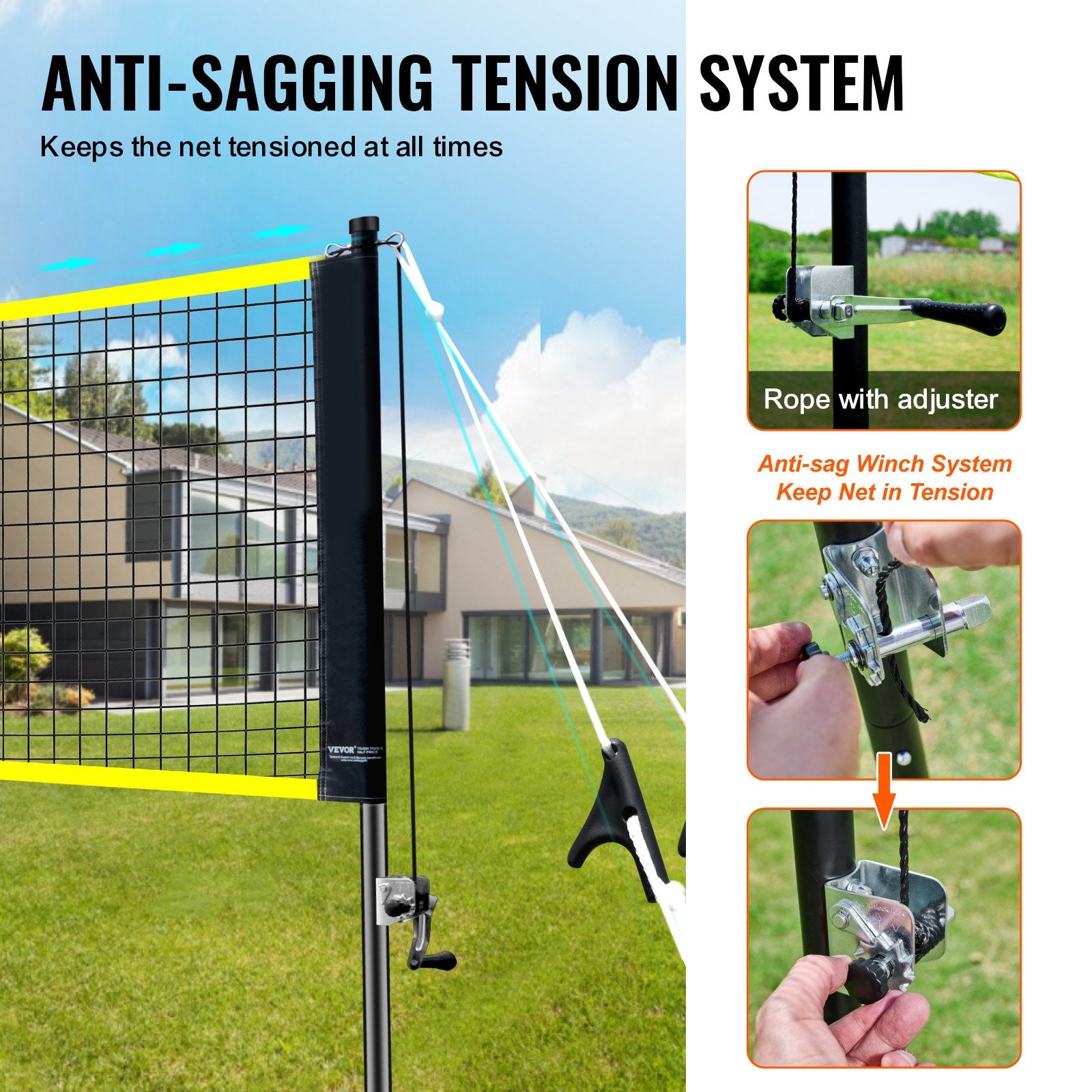 Tennis: VEVOR Badminton Net Set, Outdoor Backyard Beach Park Badminton Net, Portable Badminton Equipment Set, Adults Kids Badminton Net with Poles, Carrying Bag, 4 Iron Rackets, and 3 Nylon Shuttlecocks
