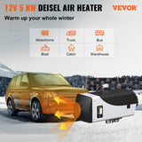 Fuel & Exhaust: VEVOR 5KW Diesel Air Heater 10L Tank Diesel Heater 12V Diesel Parking Heater Muffler with LCD Thermostat and Remote Control for RV Bus Trailer Motor-home and Boats