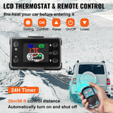 Fuel & Exhaust: VEVOR 5KW Diesel Air Heater 10L Tank Diesel Heater 12V Diesel Parking Heater Muffler with LCD Thermostat and Remote Control for RV Bus Trailer Motor-home and Boats