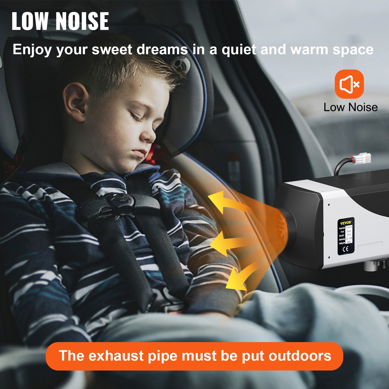 Fuel & Exhaust: VEVOR 5KW Diesel Air Heater 10L Tank Diesel Heater 12V Diesel Parking Heater Muffler with LCD Thermostat and Remote Control for RV Bus Trailer Motor-home and Boats