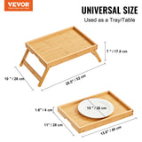 Calendars, Organisers & Planners: VEVOR Bed Tray Table with Foldable Legs, Bamboo Breakfast Tray for Sofa, Bed, Eating, Snacking, and Working, Folding Serving Laptop Desk Tray, Portable Food Snack Platter for Picnic, 40x28 cm