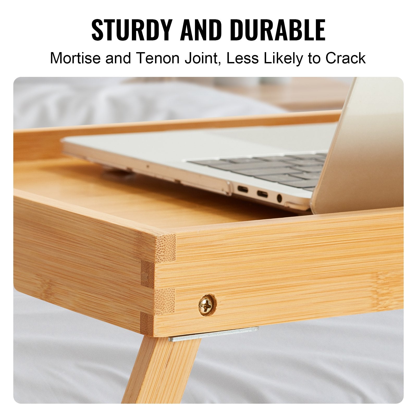 Calendars, Organisers & Planners: VEVOR Bed Tray Table with Foldable Legs, Bamboo Breakfast Tray for Sofa, Bed, Eating, Snacking, and Working, Folding Serving Laptop Desk Tray, Portable Food Snack Platter for Picnic, 40x28 cm