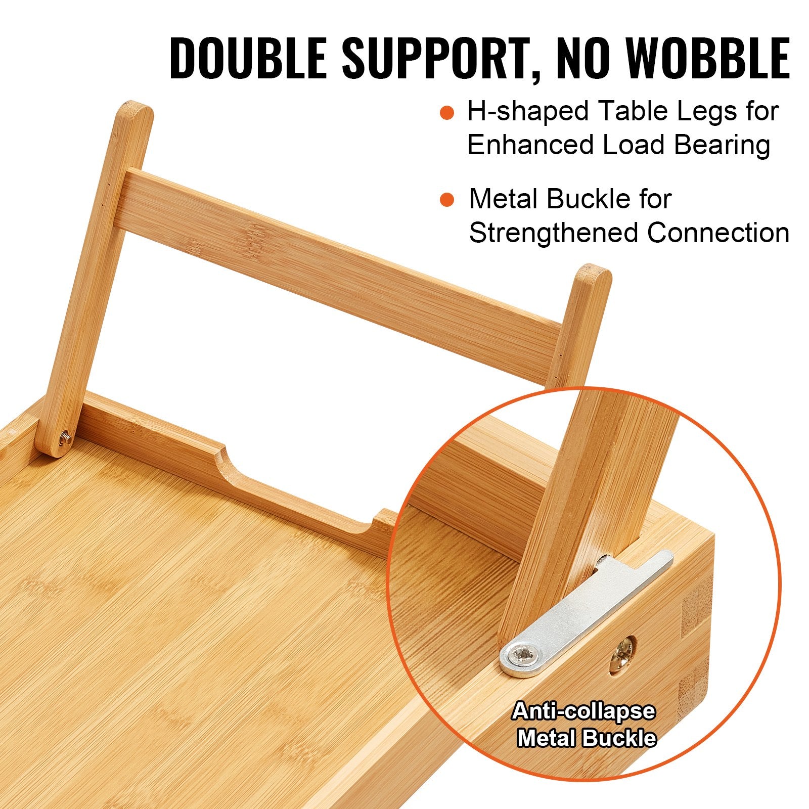 Calendars, Organisers & Planners: VEVOR Bed Tray Table with Foldable Legs, Bamboo Breakfast Tray for Sofa, Bed, Eating, Snacking, and Working, Folding Serving Laptop Desk Tray, Portable Food Snack Platter for Picnic, 40x28 cm