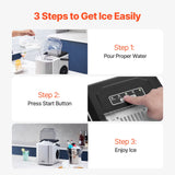 Fish Food: VEVOR Portable Countertop Ice Maker 26Lbs/24H Self-Cleaning with Scoop Basket