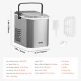 Fish Food: VEVOR Portable Countertop Ice Maker 26Lbs/24H Self-Cleaning with Scoop Basket