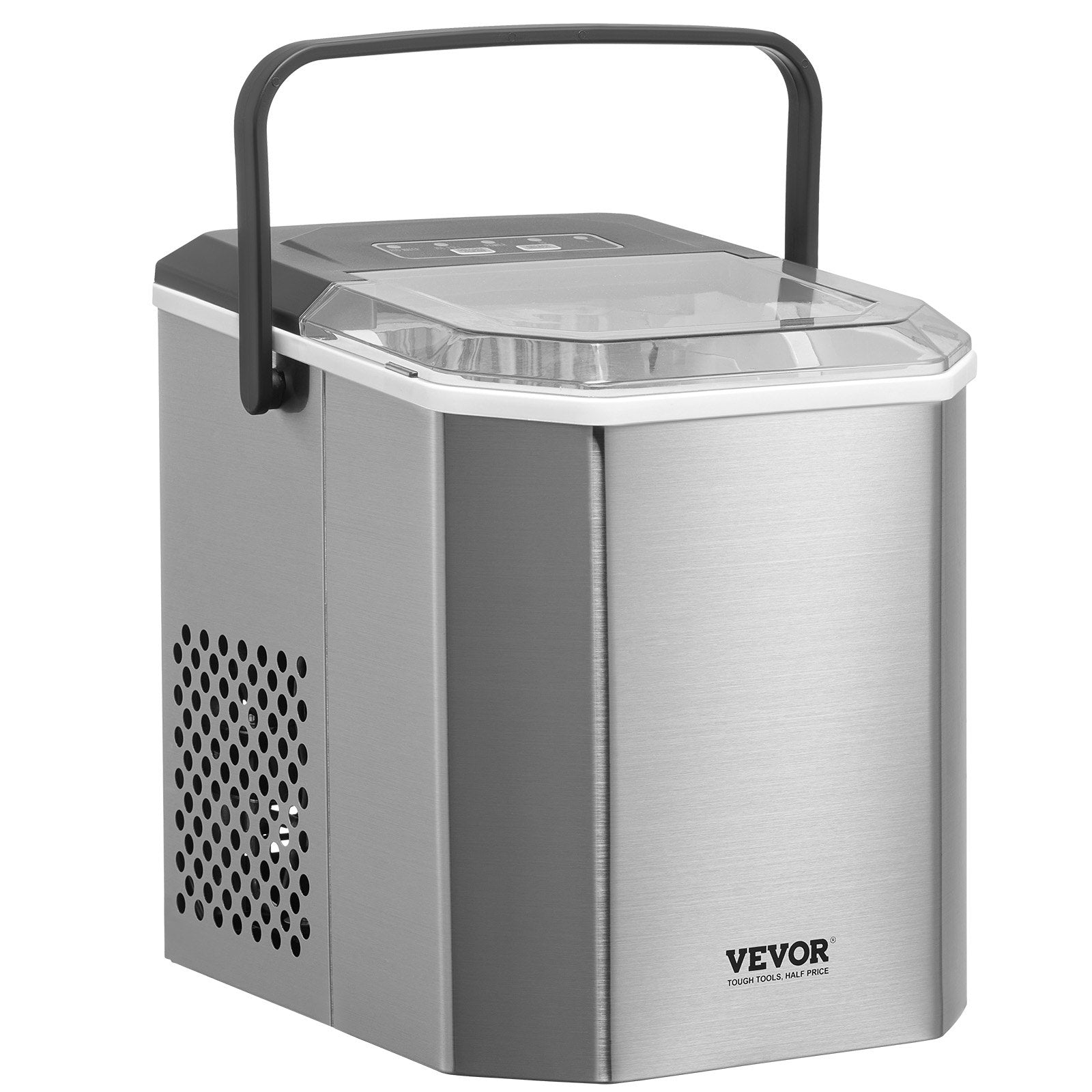 Fish Food: VEVOR Portable Countertop Ice Maker 26Lbs/24H Self-Cleaning with Scoop Basket