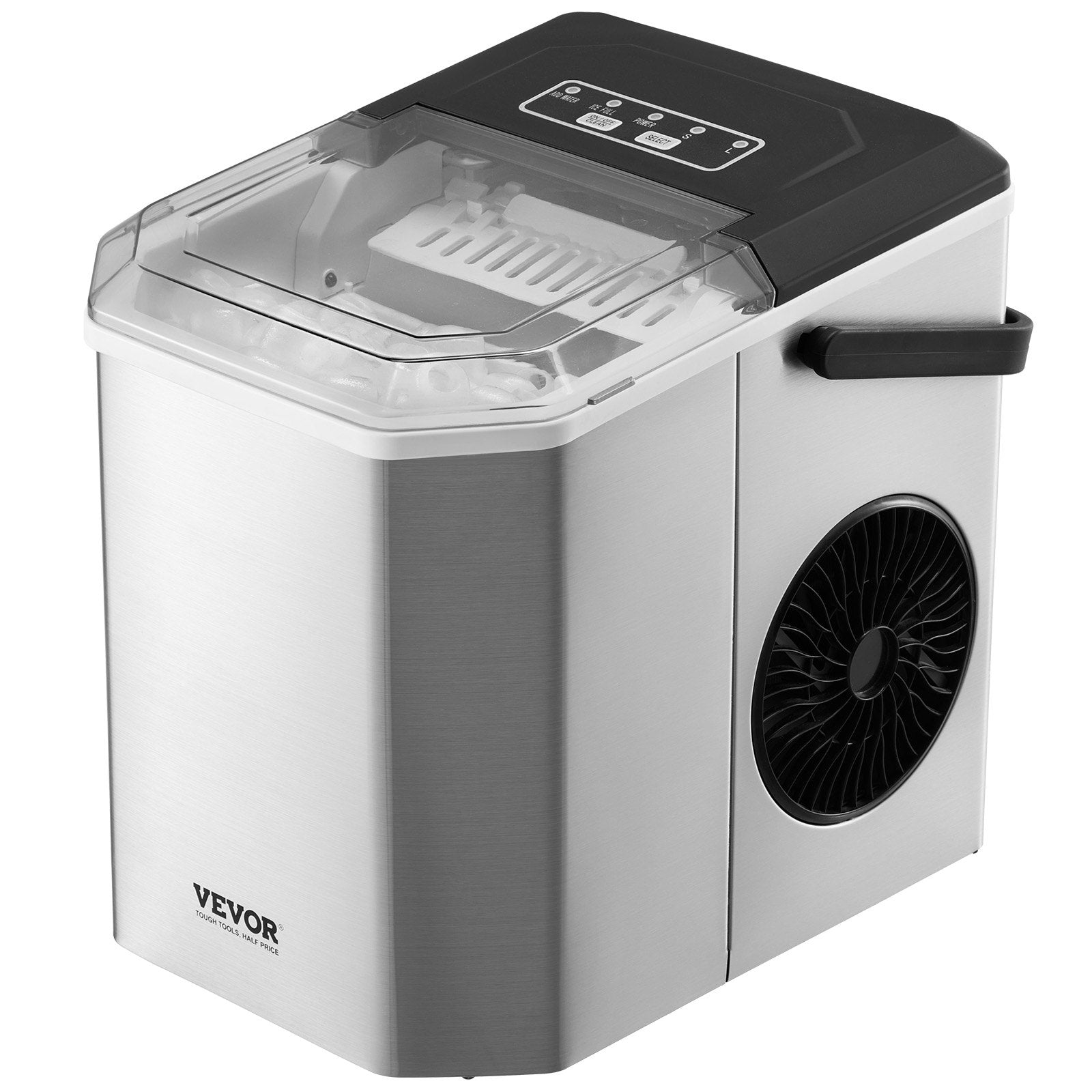 Fish Food: VEVOR Portable Countertop Ice Maker 26Lbs/24H Self-Cleaning with Scoop Basket