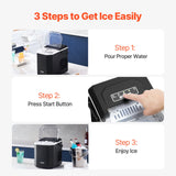 Fish Food: VEVOR Portable Countertop Ice Maker 26Lbs/24H Self-Cleaning with Scoop Basket