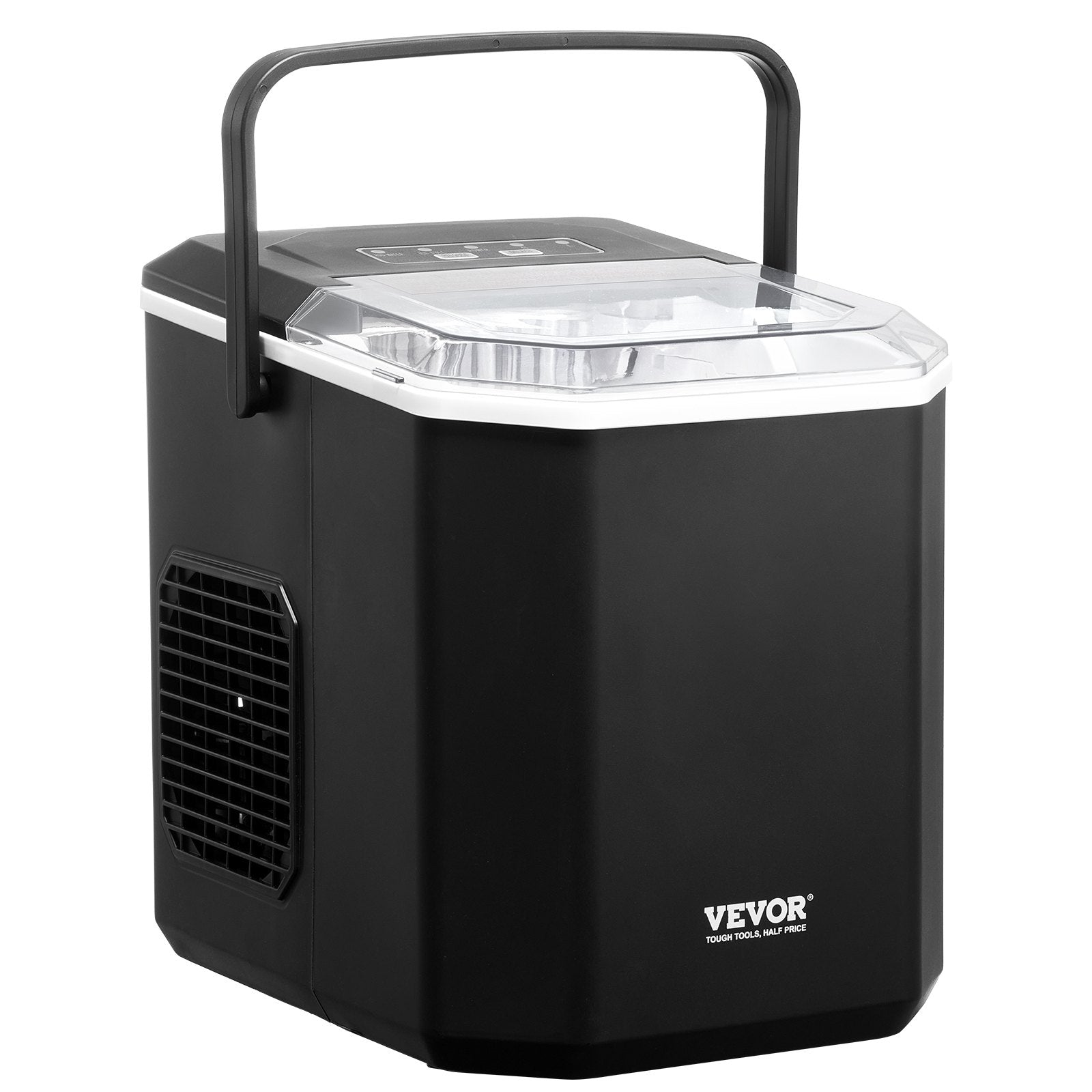 Fish Food: VEVOR Portable Countertop Ice Maker 26Lbs/24H Self-Cleaning with Scoop Basket