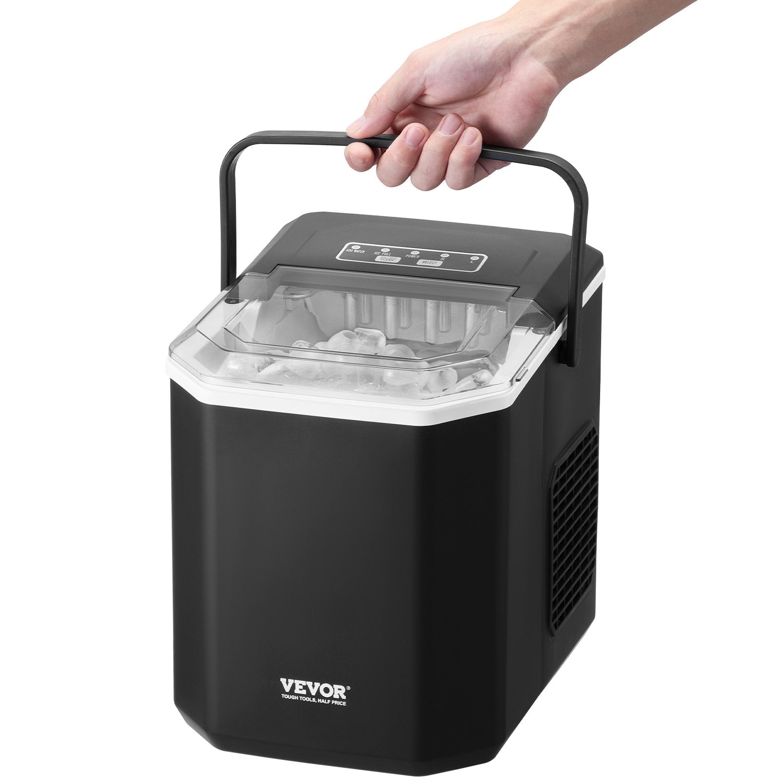 Fish Food: VEVOR Portable Countertop Ice Maker 26Lbs/24H Self-Cleaning with Scoop Basket