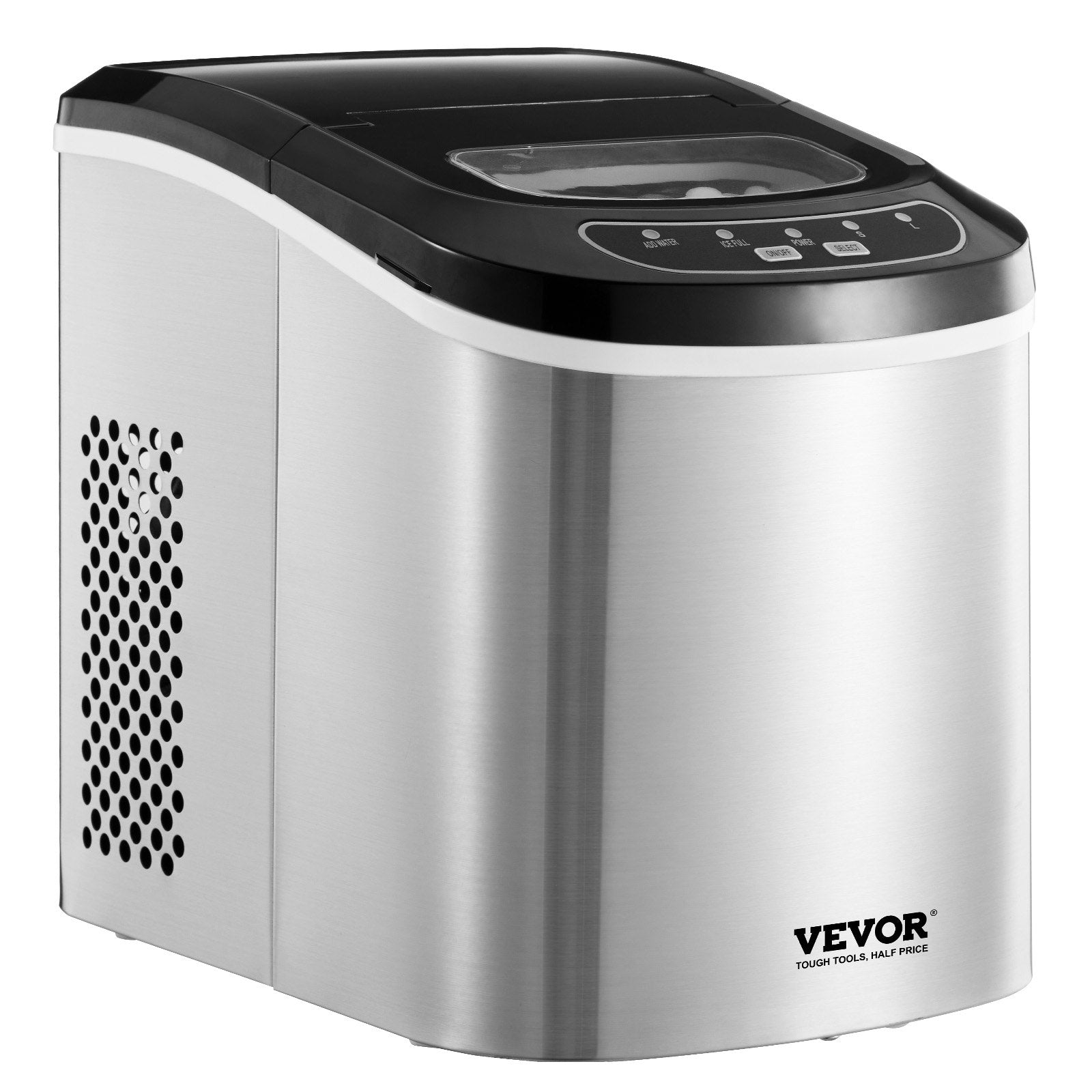 Fish Food: VEVOR Portable Countertop Ice Maker 33Lbs/24H Self-Cleaning with Scoop Basket