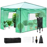 Canopies & Gazebos: VEVOR 12\'x 8\'x 8\' Pop-Up Greenhouse, Set Up in Minutes, Portable Greenhouse with Doors & Windows. High Strength PE Cover & Powder-Coated Steel Construction