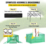 Canopies & Gazebos: VEVOR 12\'x 8\'x 8\' Pop-Up Greenhouse, Set Up in Minutes, Portable Greenhouse with Doors & Windows. High Strength PE Cover & Powder-Coated Steel Construction