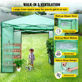 Canopies & Gazebos: VEVOR 12\'x 8\'x 8\' Pop-Up Greenhouse, Set Up in Minutes, Portable Greenhouse with Doors & Windows. High Strength PE Cover & Powder-Coated Steel Construction