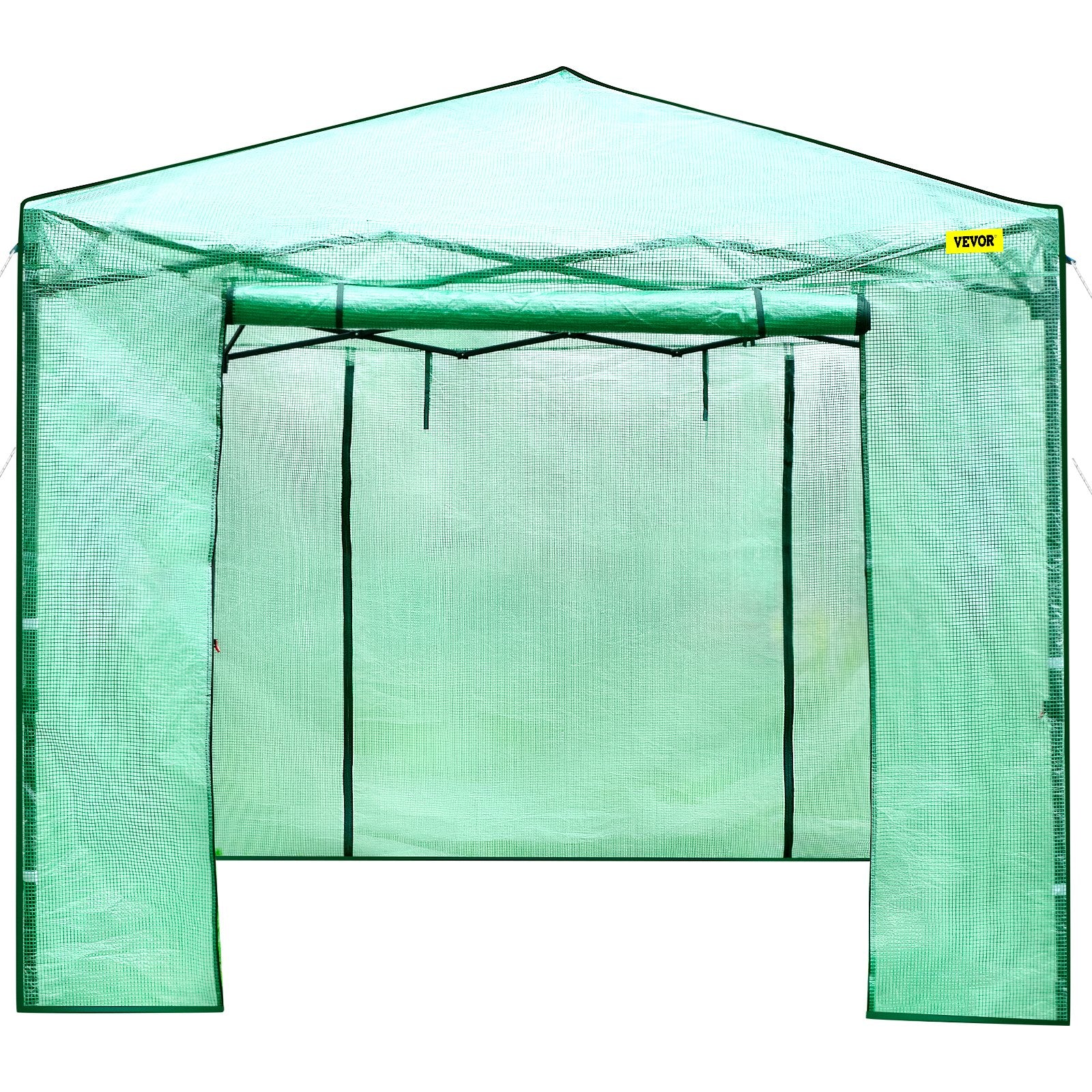 Canopies & Gazebos: VEVOR 12\'x 8\'x 8\' Pop-Up Greenhouse, Set Up in Minutes, Portable Greenhouse with Doors & Windows. High Strength PE Cover & Powder-Coated Steel Construction