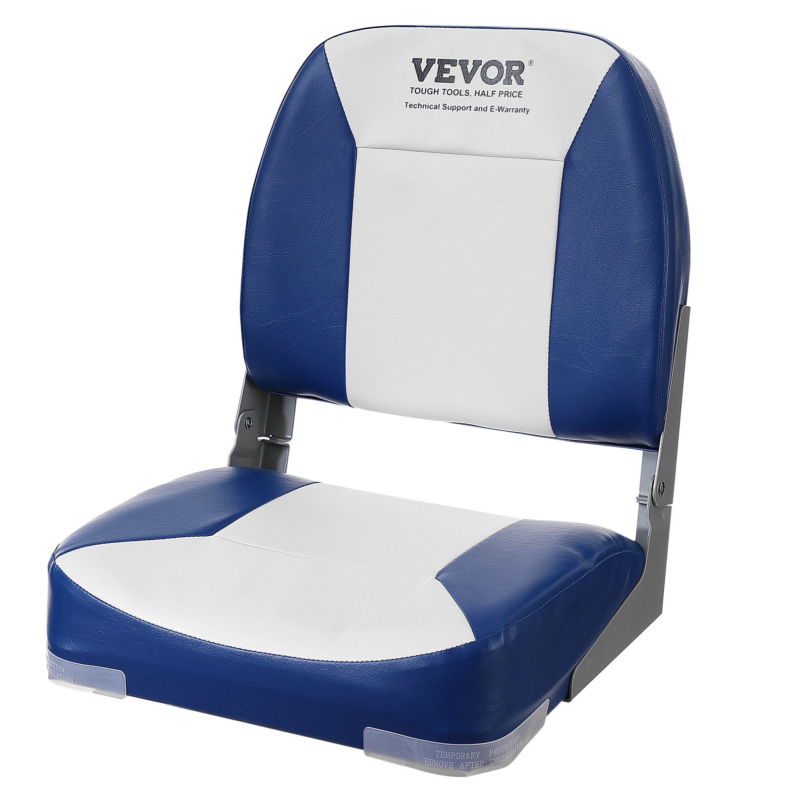 Boating Accessories: VEVOR Boat Seat, 480 mm Low Back Boat Seat, Folding Boat Chair with Thickened Sponge Padding and Hinge, Fold-Down Boat Captain Chair for Fishing Boat, Sightseeing Boat, Speedboat, Canoe, 1-Piece