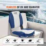Boating Accessories: VEVOR Boat Seat, 480 mm Low Back Boat Seat, Folding Boat Chair with Thickened Sponge Padding and Hinge, Fold-Down Boat Captain Chair for Fishing Boat, Sightseeing Boat, Speedboat, Canoe, 1-Piece