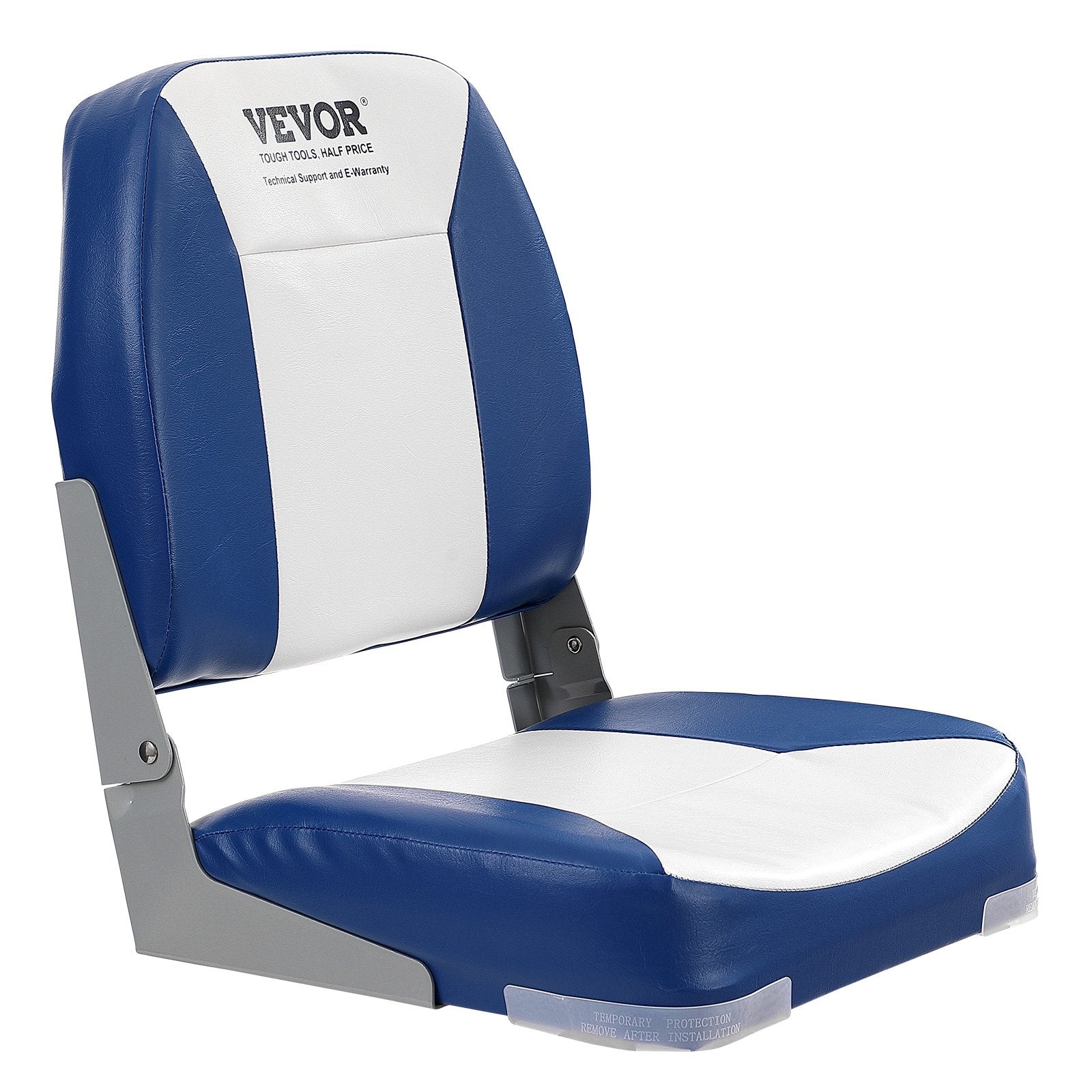 Boating Accessories: VEVOR Boat Seat, 480 mm Low Back Boat Seat, Folding Boat Chair with Thickened Sponge Padding and Hinge, Fold-Down Boat Captain Chair for Fishing Boat, Sightseeing Boat, Speedboat, Canoe, 1-Piece