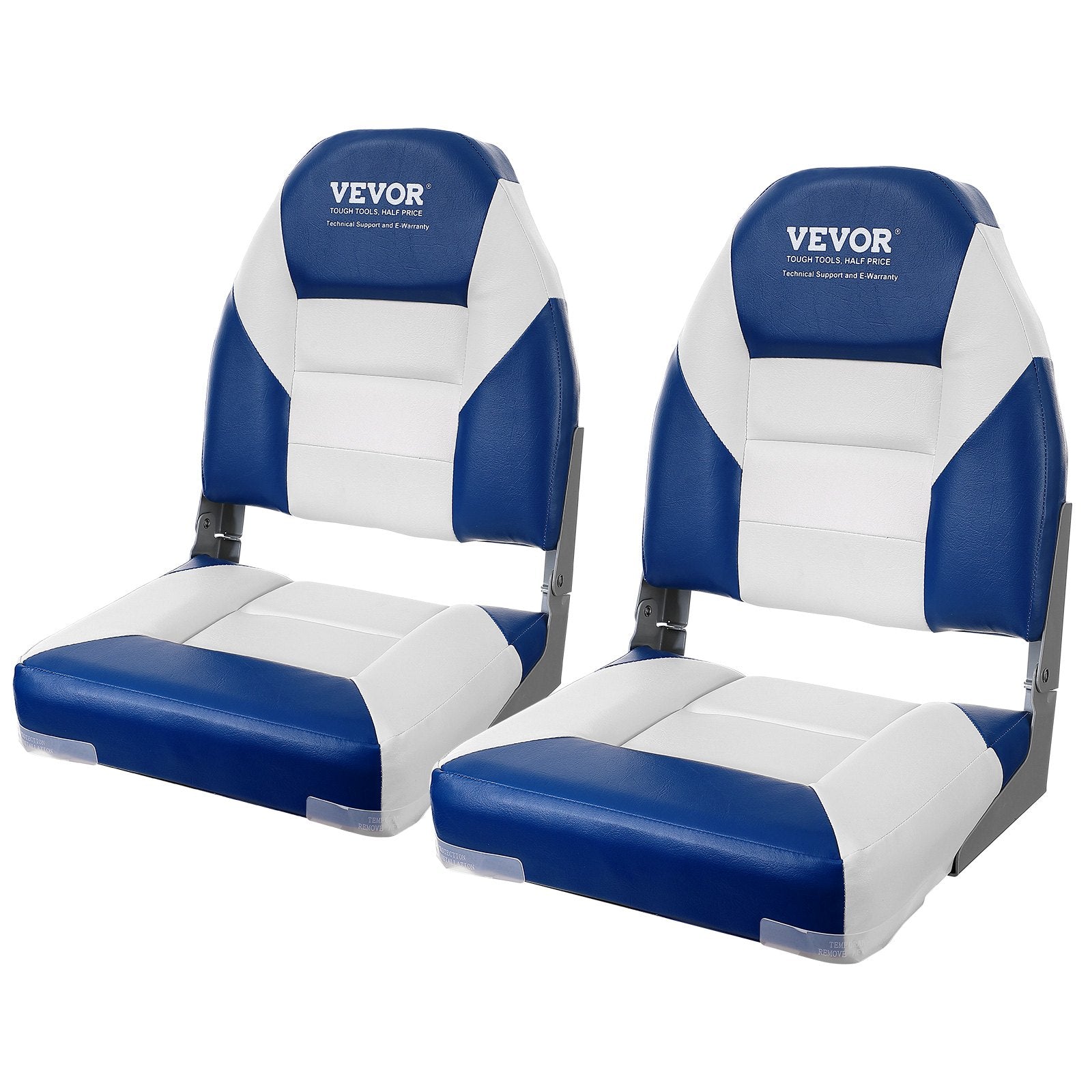 Boating Accessories: VEVOR Boat Seats, 555 mm High Back Boat Seat, Folding Boat Chair with Thickened Sponge Padding and Hinge, Fold-Down Boat Captain Chairs for Fishing Boat, Sightseeing Boat, Speedboat, Canoe, 2-Pack