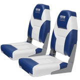 Boating Accessories: VEVOR Boat Seats, 555 mm High Back Boat Seat, Folding Boat Chair with Thickened Sponge Padding and Hinge, Fold-Down Boat Captain Chairs for Fishing Boat, Sightseeing Boat, Speedboat, Canoe, 2-Pack
