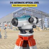 Automotive Repair & Speciality Tools: VEVOR Automatic Optical Level 24X Optical Auto Level Kit High Precision Height/Distance/Angle Level Measure Builders Level with Magnetic Dampened Compensator and Transport Lock, IP54 Waterproof