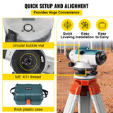 Automotive Repair & Speciality Tools: VEVOR Automatic Optical Level 24X Optical Auto Level Kit High Precision Height/Distance/Angle Level Measure Builders Level with Magnetic Dampened Compensator and Transport Lock, IP54 Waterproof