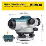 Automotive Repair & Speciality Tools: VEVOR Automatic Optical Level 24X Optical Auto Level Kit High Precision Height/Distance/Angle Level Measure Builders Level with Magnetic Dampened Compensator and Transport Lock, IP54 Waterproof