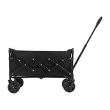 Kitchen & Dining Trolleys: VEVOR Collapsible Wagon Carts, 120L & 225LBS Folding Wagons with All-Terrain Wheels, Heavy Duty Outdoor Utility Cart with Adjustable Handle, Portable Camping Cart for Beach Grocery Garden Black