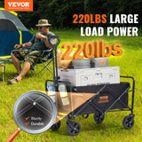 Spreaders & Wheelbarrows: VEVOR Collapsible Folding Wagon, 2 cu.ft Grass Wagon Cart with All-Terrain 5in Wheels, Heavy Duty Folding Wagon Cart 220 lbs Weight Capacity with Drink Holders, Sports Wagon for Camping, Shopping, Gar