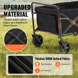 Spreaders & Wheelbarrows: VEVOR Collapsible Folding Wagon, 2 cu.ft Grass Wagon Cart with All-Terrain 5in Wheels, Heavy Duty Folding Wagon Cart 220 lbs Weight Capacity with Drink Holders, Sports Wagon for Camping, Shopping, Gar