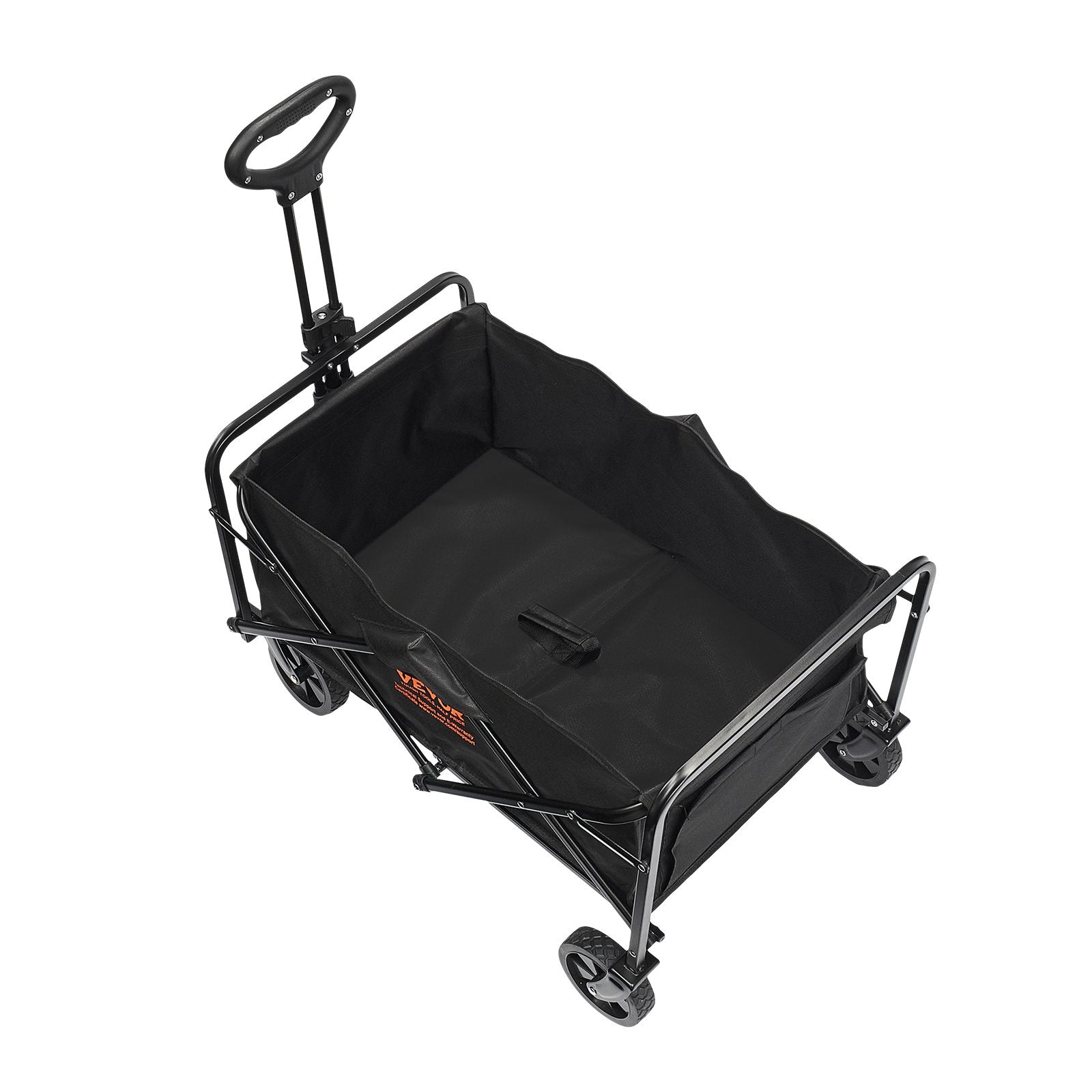 Spreaders & Wheelbarrows: VEVOR Collapsible Folding Wagon, 2 cu.ft Grass Wagon Cart with All-Terrain 5in Wheels, Heavy Duty Folding Wagon Cart 220 lbs Weight Capacity with Drink Holders, Sports Wagon for Camping, Shopping, Gar