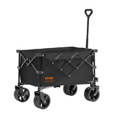 Cat Carriers & Crates: VEVOR Collapsible Folding Wagon, 220 L Beach Wagon Cart with All-Terrain Wheels, Heavy Duty Folding Wagon Cart Max 330 lbs with Drink Holders, Sports Wagon for Camping, Shopping, Garden